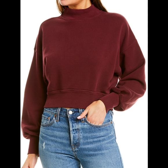 SPIRITUAL GANGSTER Blake Mock Neck Crop Sweatshirt - Picture 4 of 14